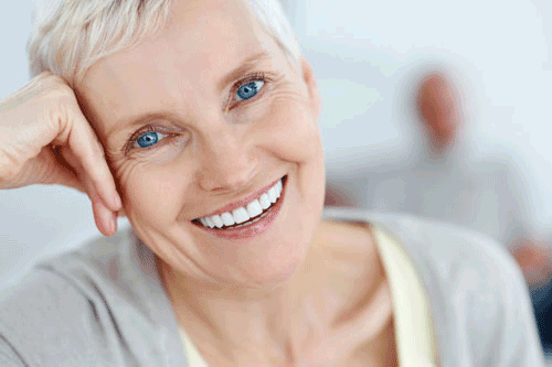 picture of woman with dentures